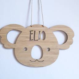 Koala Personalised Wooden Wall-Door Hanging-Plaque-Wall Hanging-Kids Door Sign-Custom Name-Kids Gift-Baby Gift-Lasercut-Personalized - thumbnail 3