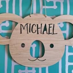 Koala Personalised Wooden Wall-Door Hanging-Plaque-Wall Hanging-Kids Door Sign-Custom Name-Kids Gift-Baby Gift-Lasercut-Personalized - thumbnail 2