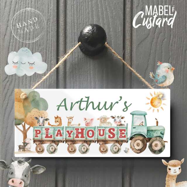 Boys Playhouse Sign, Farm Door Wendy House, Playhouse, Personalised Sign - image 1