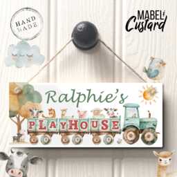 Boys Playhouse Sign, Farm Door Wendy House, Playhouse, Personalised Sign - thumbnail 2