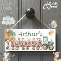 Boys Playhouse Sign, Farm Door Wendy House, Playhouse, Personalised Sign - thumbnail 1