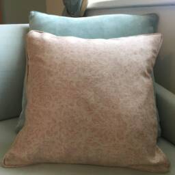 Exquisite Noble French Heraldry Linen in Dusky Pink Or Duck Egg Blue Cushion Covers - thumbnail 3