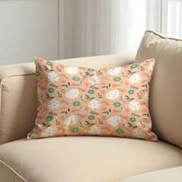 Peach Easter Egg Cushion Cover, Floral Spring Pillow Case, Pastel Decor, Modern Sofa Nursery - thumbnail 2