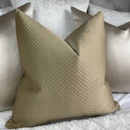 Geometric Design Cushion Cover, Designer Kai Pillow Gold Cover Durable Sofa Perfect For Everyday Use Livingroom - thumbnail 1