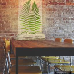 Gift For Mom On Birthday, Fern Light Table Lamp, Her Wood Epoxy Resin Home Decor Modern Lamp Table, Design Bedside - thumbnail 3