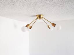 Flush Mount Ceiling Light - Sputnik Mid Century Modern Atomic Brass Living Room Lighting Dining Kitchen Starburst - thumbnail 1