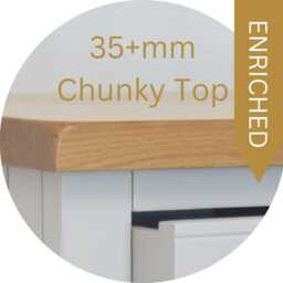 Painted Bedside Table With Oak Top 3-Drawer Nightstand, Assembled - thumbnail 4