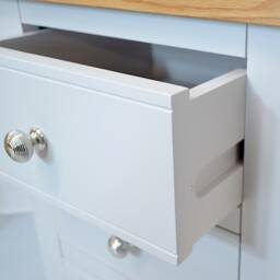 Painted Bedside Table With Oak Top 3-Drawer Nightstand, Assembled - thumbnail 3