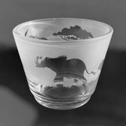 Elephant Tealight Holder - Rustic Glass Tea Light Holder With Elephant Frieze Design - thumbnail 2