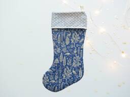 Rifle Paper Co Camont Menagerie Silhouette - Blue Fabric Christmas Stocking - thumbnail 1