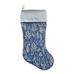 Rifle Paper Co Camont Menagerie Silhouette - Blue Fabric Christmas Stocking - thumbnail 3