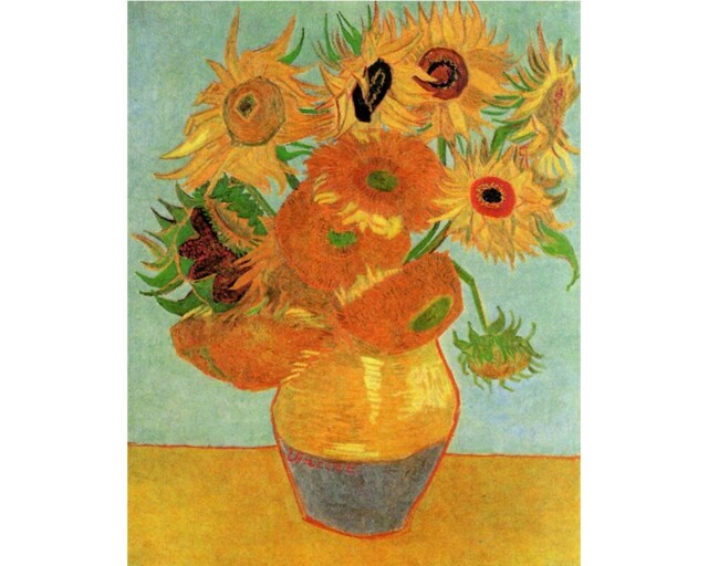 Vincent Van Gogh Sunflowers Sign - Enamel Metal Tin Sign Wall Plaque
