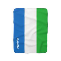 Sierra Leone Flag Blanket, Of Leone, Custom Personalized Country Gift, Name Blanket - thumbnail 2