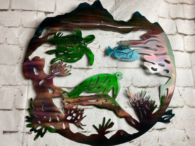 Coral Reef Wall Hanging, Marine Life, Turtles, Sea Turtles - image 1