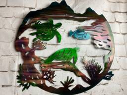 Coral Reef Wall Hanging, Marine Life, Turtles, Sea Turtles - thumbnail 1