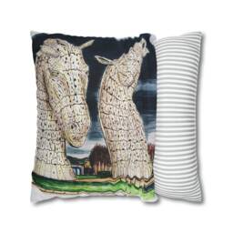 Kelpies Scotland Art Pillow Case Scottish Home Decor - thumbnail 2