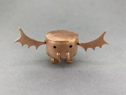 Fangus Handmade Copper Bat Robot - Recycled Metal Art - thumbnail 1