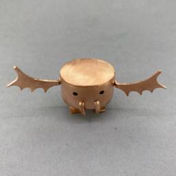 Fangus Handmade Copper Bat Robot - Recycled Metal Art - thumbnail 2