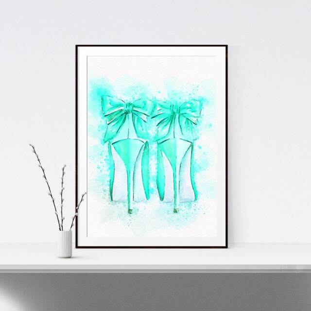 Watercolour High Heels Print, Fashion Poster Artwork, Girls Room Decor, Gift For Her, Wall Art Bedroom 200