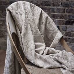 William Morris Poppy Embroidery Curtains Drapes in Flax - thumbnail 1