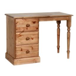 Dressing Table - Dsingle Pedestal Solid Pine By Realwoods