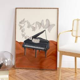 Piano Music Print, Poster, Decor, Gift, Wall Art, Illustration Gift For Lover, Musician, A1/A2/A3/A4 - thumbnail 3
