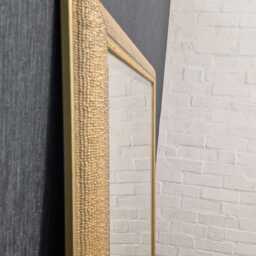 Large Antique Style Dotted Textured Wood Frame Gold Colour Wall Mirror Full Length Tall Wide Bevelled Glass Home Interior Decor 166x74cm - thumbnail 4