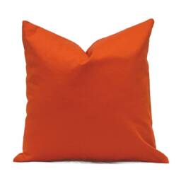 Indoor Pillow Covers, With Zipper, Washable, Quick Shipping, Orange Cotton Solid Persimmon - thumbnail 1