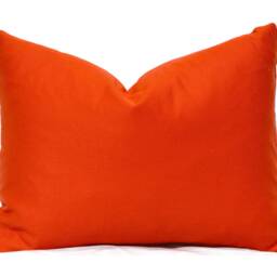 Indoor Pillow Covers, With Zipper, Washable, Quick Shipping, Orange Cotton Solid Persimmon - thumbnail 2