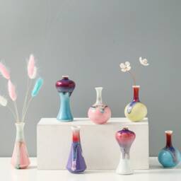 Unique Mini Ceramic Vases, Glazed Vase, Tiny Vases, Little Glazed Pot, Tiny Pottery, Miniature Plant Pots, Bud Vases, Mother's Day Gift - thumbnail 1