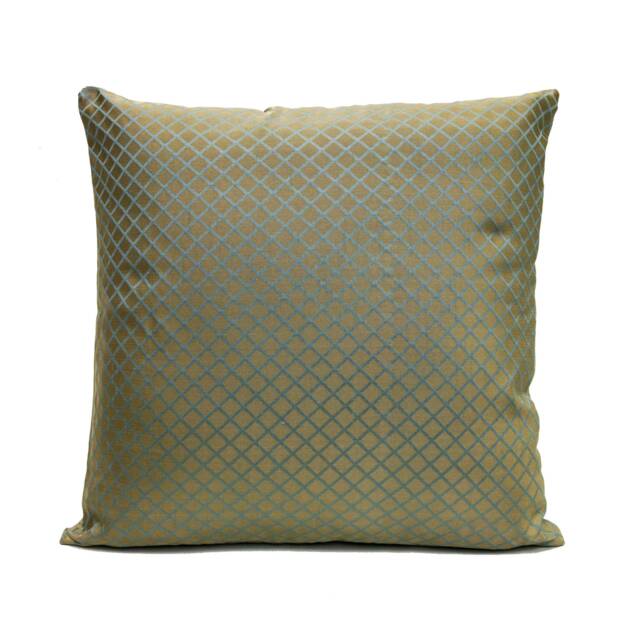 Blue & Beige Pillow Cover, Throw Decorative Cushion Pillowcase, Accent Pillows, Toss Pillow, Silk Blend