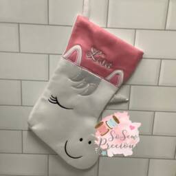 Personalised Pink Glitter Unicorn Deluxe Christmas Stocking, Personalized Gift, Personalised Xmas Stocking - thumbnail 2