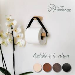 Toilet Roll Holder Oak & Leather/Paper Holder - thumbnail 3