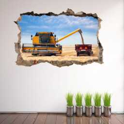 Combine Harvester Tractor Wall Decal Sticker For Kids Bedroom - Farm Machinery Mural Agricultural Art - Cr24 - thumbnail 3