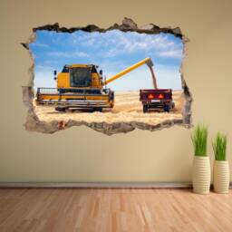 Combine Harvester Tractor Wall Decal Sticker For Kids Bedroom - Farm Machinery Mural Agricultural Art - Cr24 - thumbnail 2