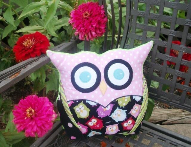 Owl Sewing Pattern - PDF Patchwork Owls Pillow- Tutorial Diy - image 1