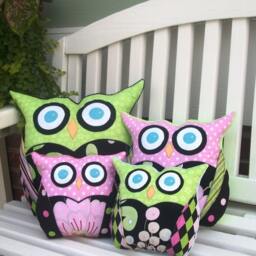 Owl Sewing Pattern - PDF Patchwork Owls Pillow- Tutorial Diy - thumbnail 2