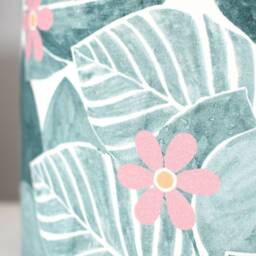 Leaf Lampshade 30cm To 40cm ?? Genuine Scandinavian Fabric Blue Green Seafoam Botanical Pattern. Handmade By Vivid Shades - thumbnail 3