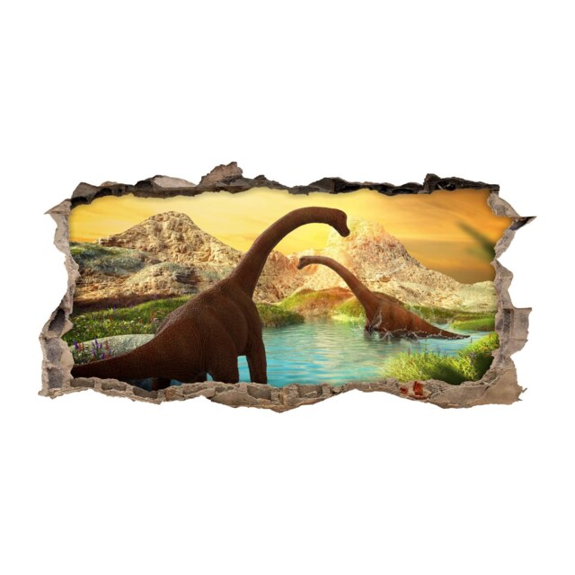 118 Wall Decals Brachiosaurus Dinosaurs - Hole in The Children's Room Mural Decor Boy Stickers 6 Sizes - image 1