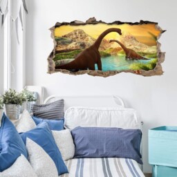 118 Wall Decals Brachiosaurus Dinosaurs - Hole in The Children's Room Mural Decor Boy Stickers 6 Sizes - thumbnail 3
