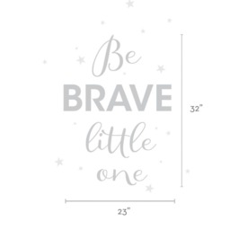 Be Brave Little One Wall Decal Kids Inspirational Quote, Stars - thumbnail 2