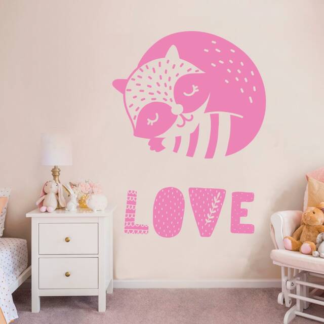 Raccoon Nursery Wall Decal Baby Room Decor - image 1