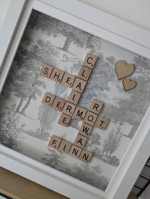 Scrabble Wall Art , Personlised Gifts Scrabble Picture Frames Named Letter A Gift Of Happiness - image 1