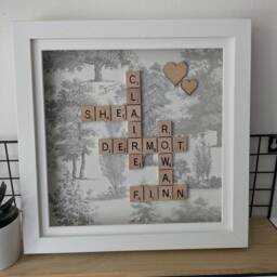 Scrabble Wall Art , Personlised Gifts Scrabble Picture Frames Named Letter A Gift Of Happiness - thumbnail 3