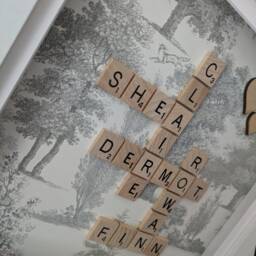 Scrabble Wall Art , Personlised Gifts Scrabble Picture Frames Named Letter A Gift Of Happiness - thumbnail 4