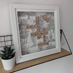 Scrabble Wall Art , Personlised Gifts Scrabble Picture Frames Named Letter A Gift Of Happiness - thumbnail 2