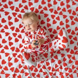 Baby Pram Blanket With Love Heart Print - UK Made - thumbnail 4