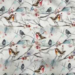 Voyage Maison Snowy Song Blue Bird Empire Lampshade Ceiling Light/Table Lamp Pendant, Robin Bird, Colourful Home Decor, Made in Uk, Snow - thumbnail 2