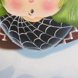 Pretty Little Green Haired Witch, Wall Hanging, Door Decor, Halloween - thumbnail 4