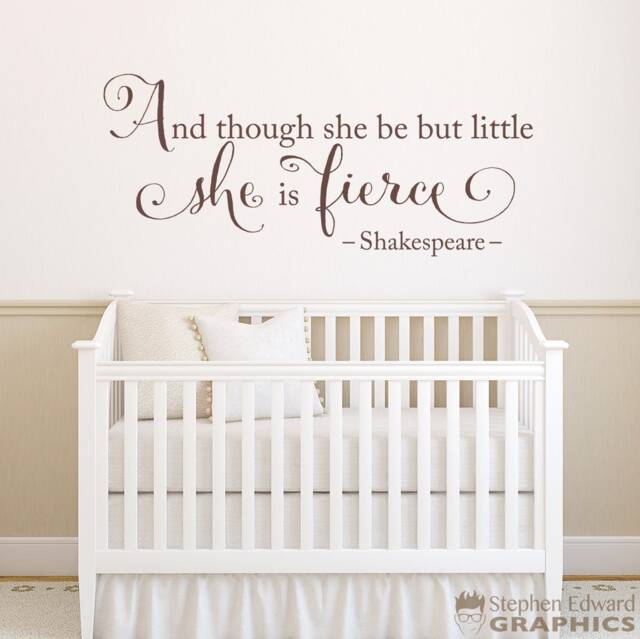 Shakespeare Quote Wall Decal Fierce Girl Nursery Decor - image 1